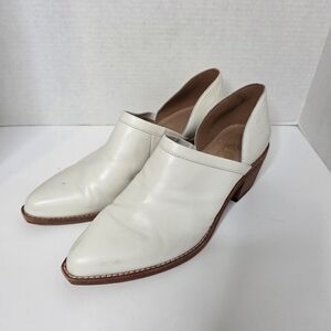 Madewell Pointed Toe Booties, Slip On, Heel, Womens Size 9.5, Cream
